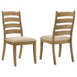 Danvers brown oak wood dining side chair set of 2 front view