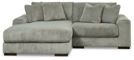 Front view of Lindyn Fog 2-Piece Sectional Sofa with Wide Chaise
