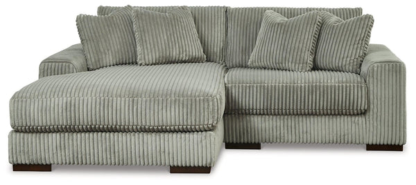 Front view of Lindyn Fog 2-Piece Sectional Sofa with Wide Chaise