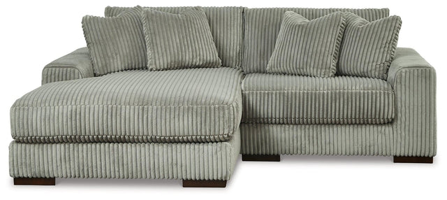 Front view of Lindyn Fog 2-Piece Sectional Sofa with Wide Chaise