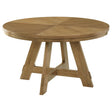 Danvers 54-inch round wood dining table brown oak front view
