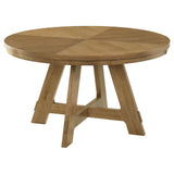 Danvers 54-inch round wood dining table brown oak front view
