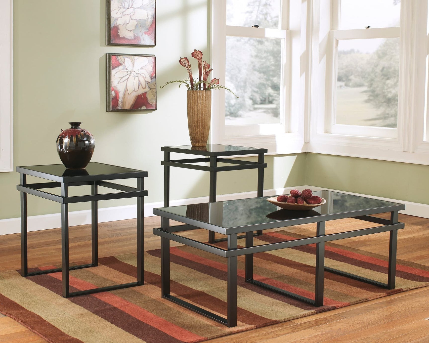 Tima Black Occasional Cocktail Table front view