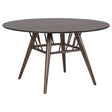 Everton Round 53-inch Wood Dining Table Dark Walnut front view