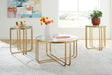 Miloton Gold Cocktail Table, front view