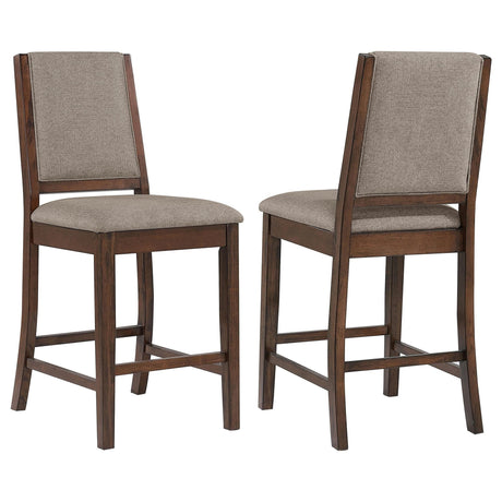Patterson Upholstered Counter Chair Mango Oak front view