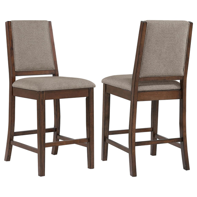 Patterson Upholstered Counter Chair Mango Oak front view