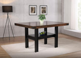 Patterson 60-inch mango oak counter height dining table angled view