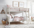 Robbinsdale Antique White Twin-Over-Twin Bunk Bed front angle