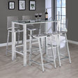 Tolbert 5-piece clear acrylic and chrome bar set front view