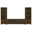 Sachin 3-Piece Entertainment Center with 79 inch Dark Pine TV Stand front view