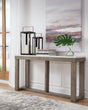 Loyaska brown and ivory sofa table angled view