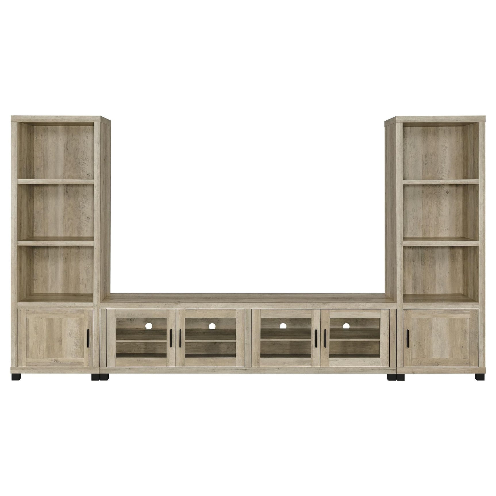 Sachin 3-Piece Entertainment Center with 79 inch TV Stand Front Angle