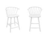 Janna White Counter Height Barstool white finish upright front angle