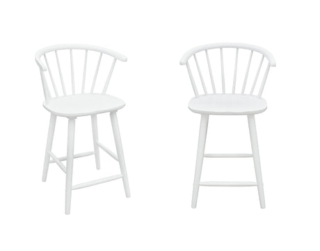 Janna White Counter Height Barstool white finish upright front angle