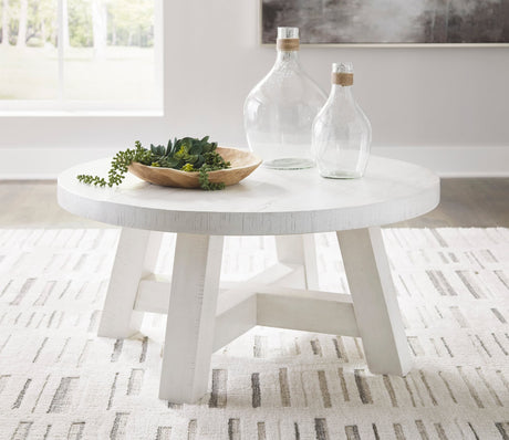 Jallison Cocktail Table front angle view in off white