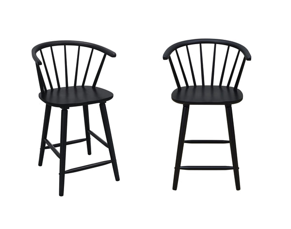 Janna Black Counter Height Barstool front view