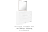 Altyra White Bedroom Mirror front view with chrome accents