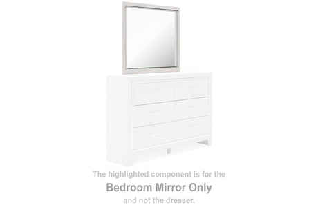 Altyra White Bedroom Mirror front view with chrome accents