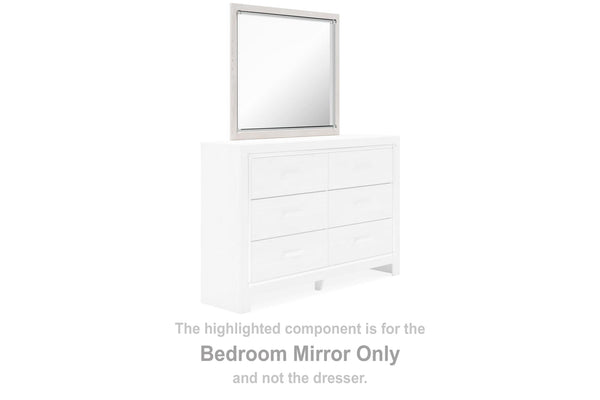Altyra White Bedroom Mirror front view with chrome accents