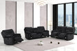 Bravo Black 3-Piece Reclining Set front angle view