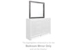 Lodanna gray bedroom mirror front view with faceted chrome accents