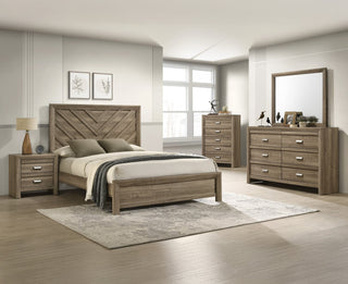 Valor Light Brown Panel Bedroom Set main view of bed