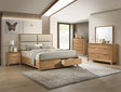 Florian light brown upholstered storage platform bed main view