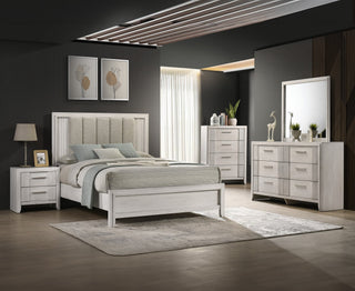 Carlton White Upholstered Panel Bedroom Set main view