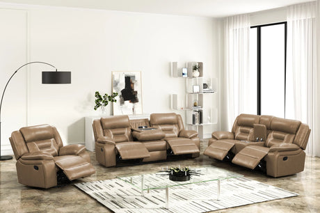 Luka20 Oversized 3-Piece Reclining Set front view showing sofa, loveseat, and recliner