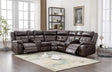 Brown Jacob Reclining Sectional sofa angled view