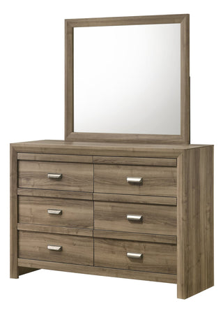 Valor Light Brown Dresser front view with drawers closed
