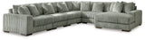 Lindyn Fog 6-Piece Sectional Sofa with Chaise front angle view