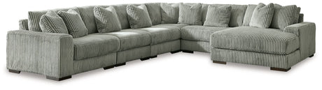 Lindyn Fog 6-Piece Sectional Sofa with Chaise front angle view