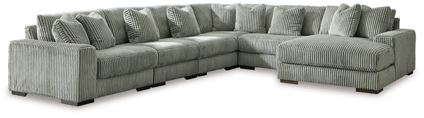 Lindyn Fog 6-Piece Sectional Sofa with Chaise front angle view