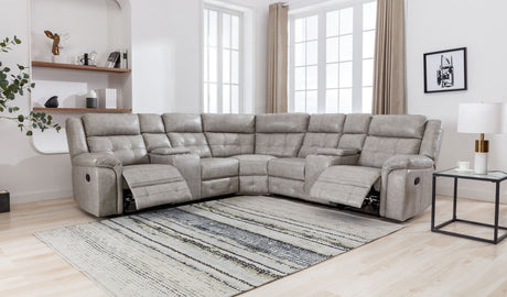 Jacob Stone Reclining Sectional sofa front angle