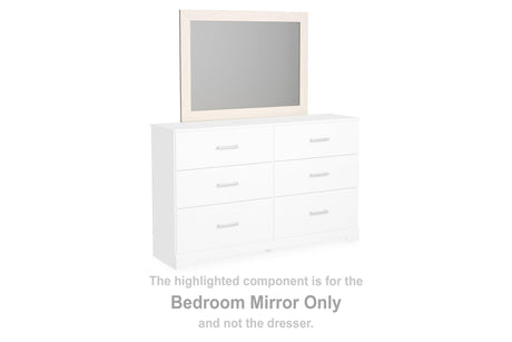Stelsie White Bedroom Mirror angled view showing white laminate frame