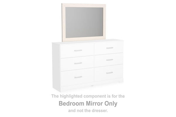 Stelsie White Bedroom Mirror angled view showing white laminate frame