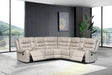 Rose Stone leather gel reclining sectional sofa angled view