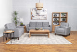 Bowen 3-piece grey upholstered tufted sofa set with track arms main view