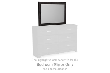 Belachime black bedroom mirror angled side view