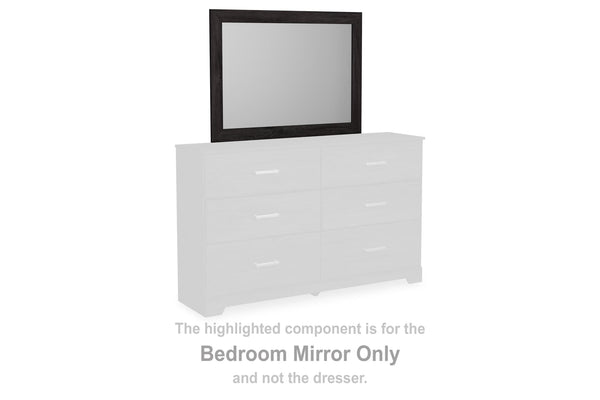 Belachime black bedroom mirror angled side view