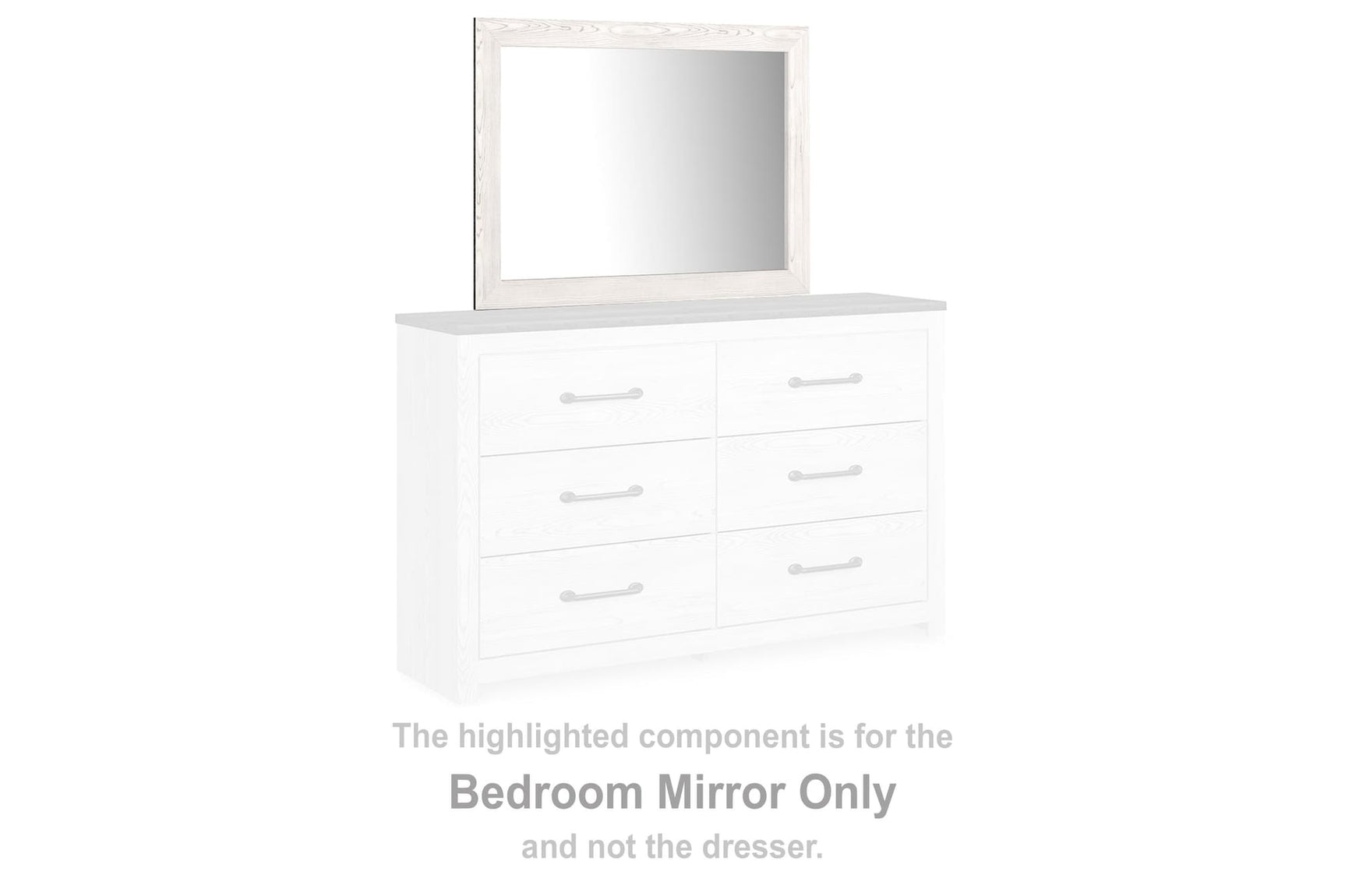 Gerridan White Rustic Bedroom Mirror angled view