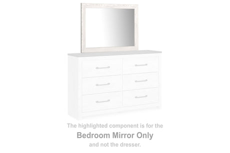 Gerridan White Rustic Bedroom Mirror angled view