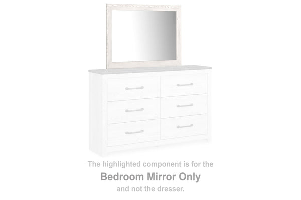 Gerridan White Rustic Bedroom Mirror angled view