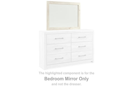 Cambeck Whitewash Bedroom Mirror angled side view