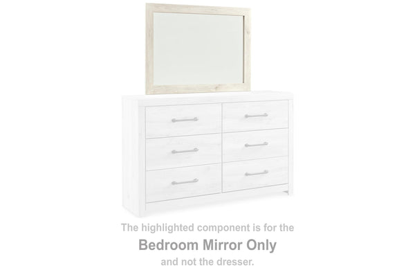 Cambeck Whitewash Bedroom Mirror angled side view