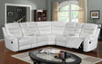 Martin61 reclining sectional sofa in white leather gel showing front angle