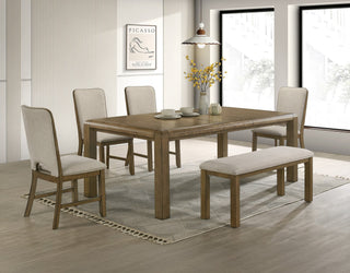 Main view of Cockrell Light Brown Rectangular Dining Room Set with table and chairs