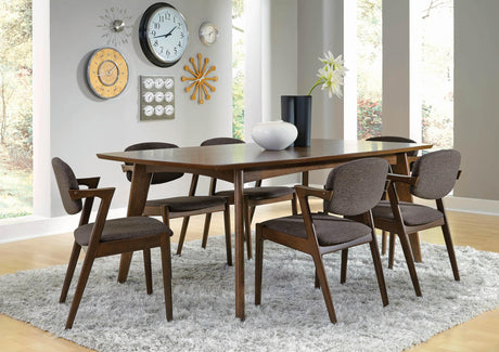Main view of Malone Dark Walnut rectangular dining room set with table and upholstered chairs